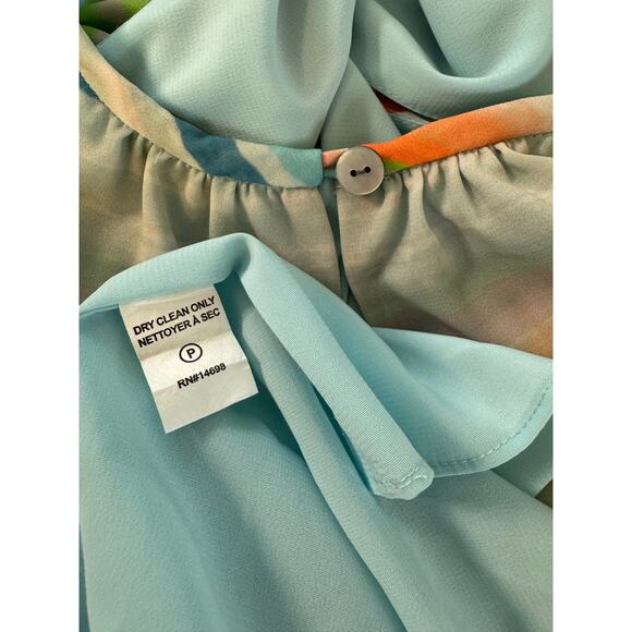 RAMY BROOK X RTR Women's Blue Multi Printed Paris Sleeveless Dress Size Large - Picture 8 of 8